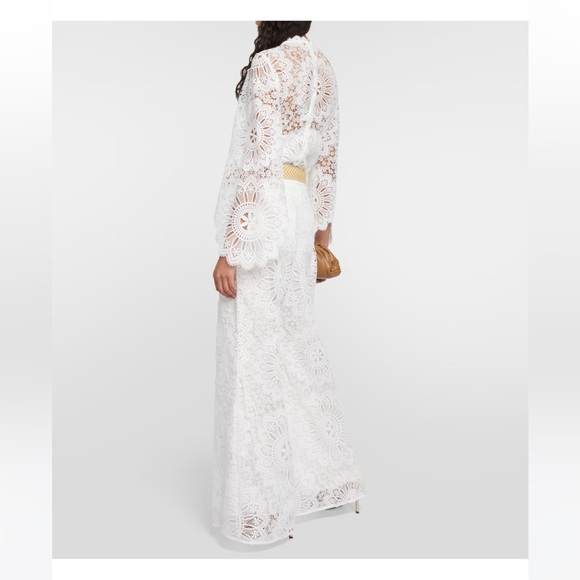 ‼️Final price Zimmermann Chintz Doily Lace High Waist wide leg Pants Ivory - Picture 3 of 17